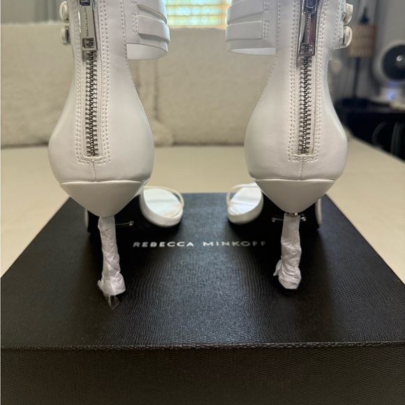 REBECCA MINKOFF Elegant White Stiletto Heel Sandals - Picture 4 of 9